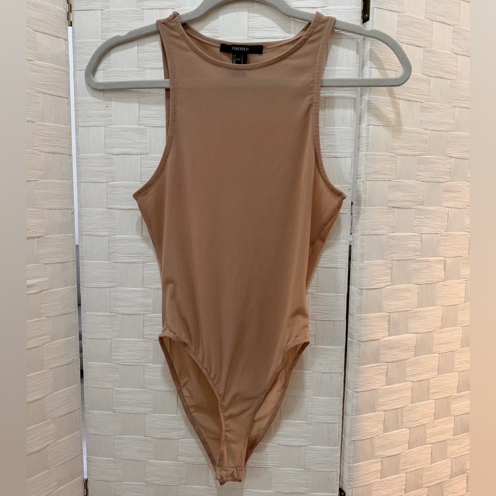 Mesh Nude Sleeveless Bodysuit
